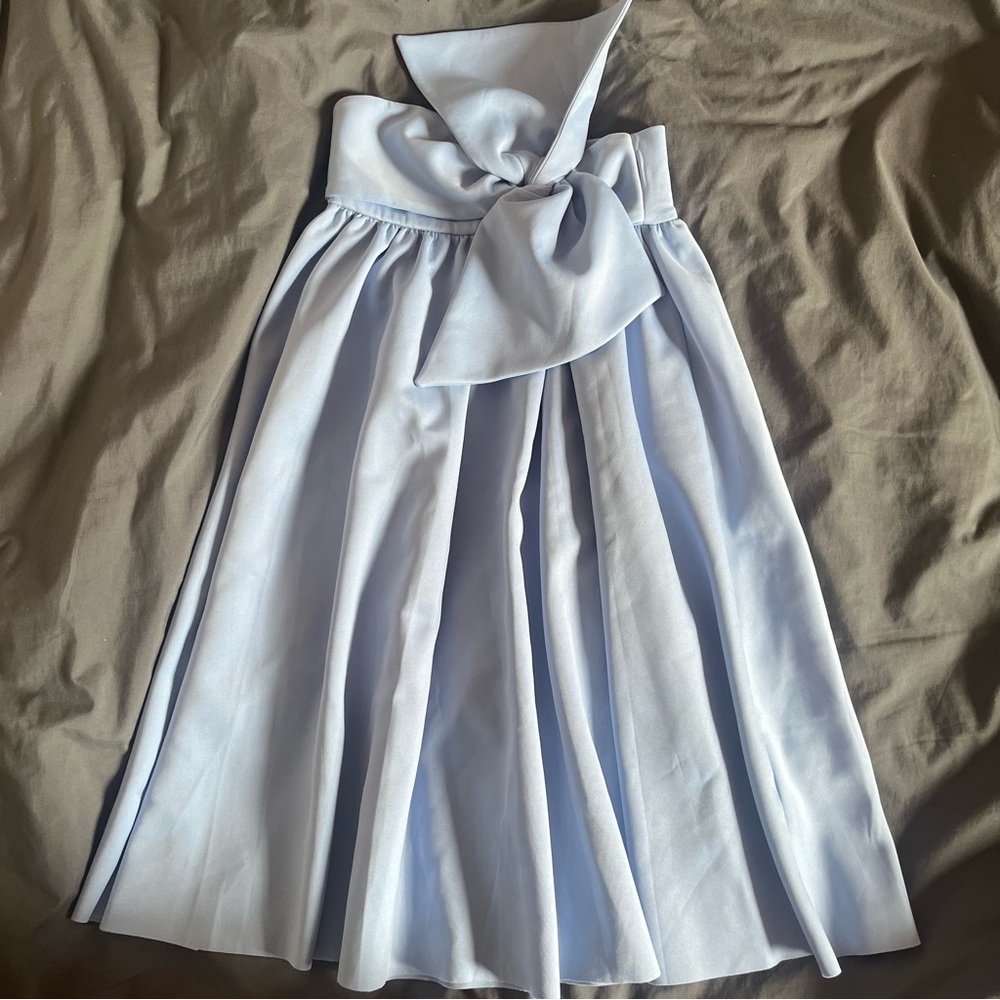 ASOS Petite Blue Midi Skirt with Exaggerated Bow
